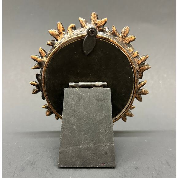 Victorian Gothic Style Ornate Cast Metal Photo Frame & Votive Candle Holder Set - Picture 3 of 5